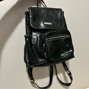 Vintage Faux Leather Backpack with Multiple Pockets